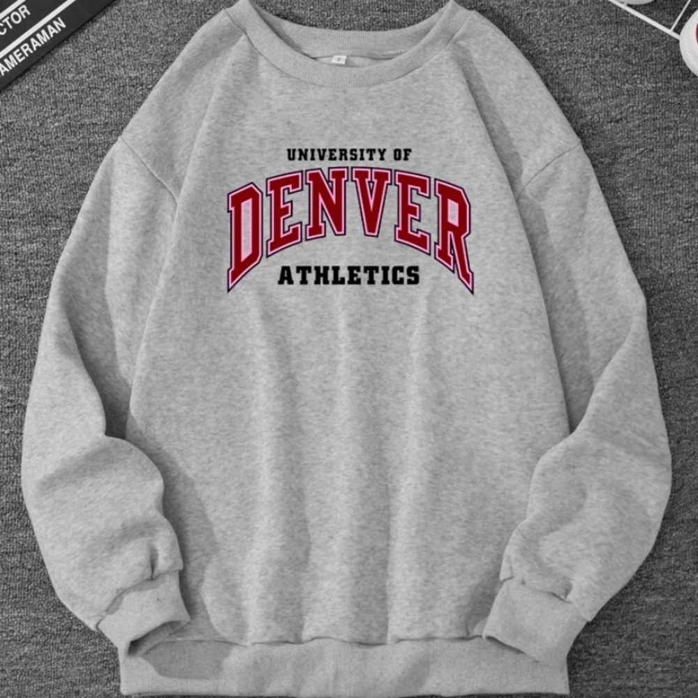 Letter graphic thermal lined sweatshirt